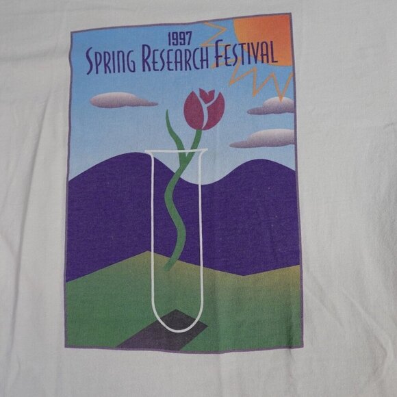 Vintage NCI Research T-shirt Medium White USA Made 1997 Spring - Picture 1 of 7